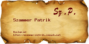 Szammer Patrik névjegykártya