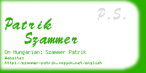 patrik szammer business card